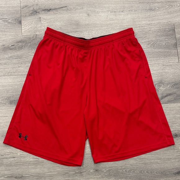 Under Armour Men's Red Athletic Basketball Gym Shorts Large - Picture 1 of 9